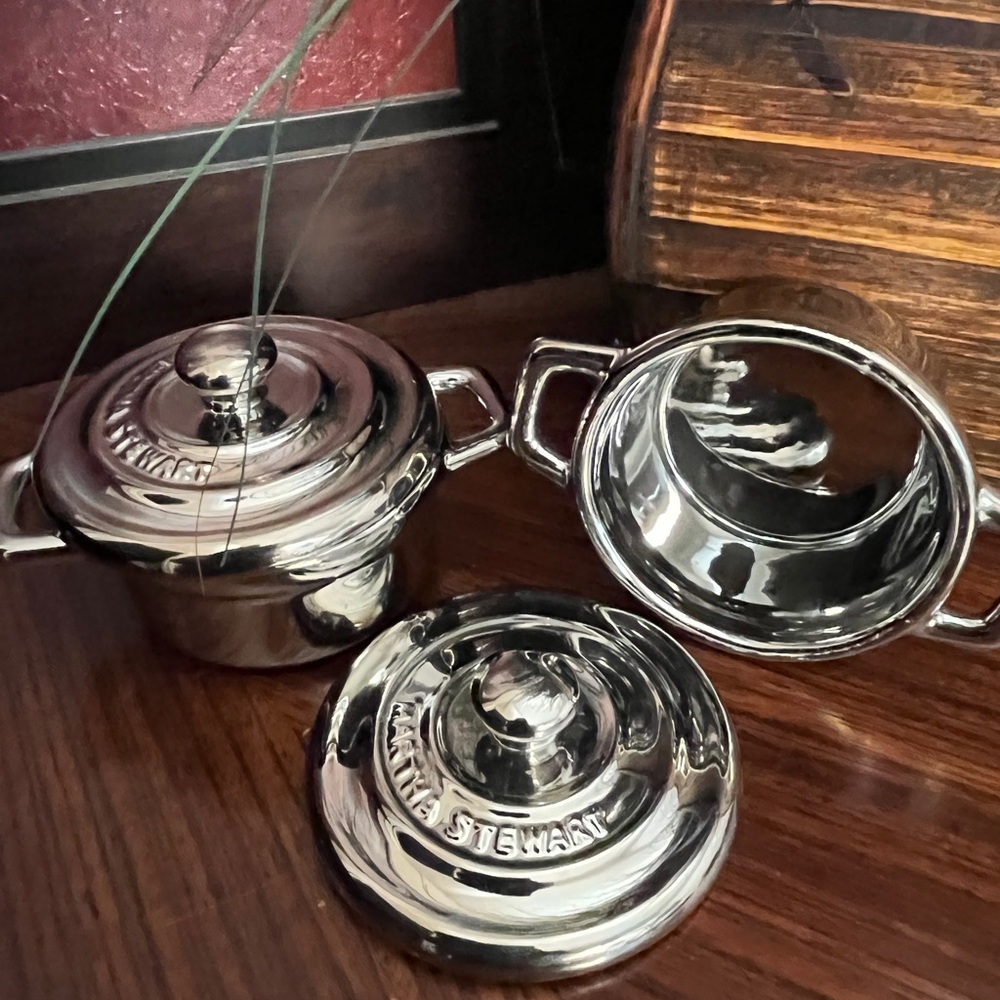 🆕 Martha Steward Mini Cocoettes, Set of Two, Silver, Brand New!